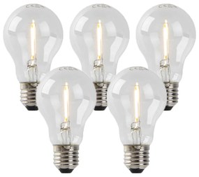 Sada 5 LED žiaroviek E27 A60 1W 80lm 2200K