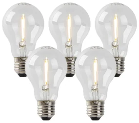 Sada 5 LED žiaroviek E27 A60 1W 80lm 2200K