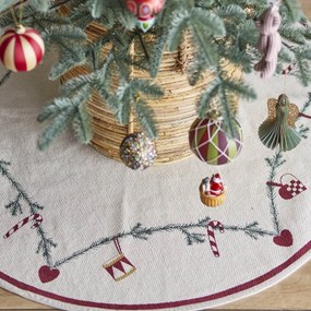 Bloomingville Bavlnený koberec pod stromček Yule Ø 110 cm