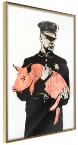Artgeist Plagát - Police Pig [Poster] Veľkosť: 40x60, Verzia: Zlatý rám