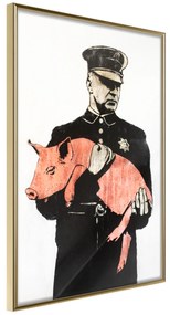 Artgeist Plagát - Police Pig [Poster] Veľkosť: 30x45, Verzia: Čierny rám s passe-partout