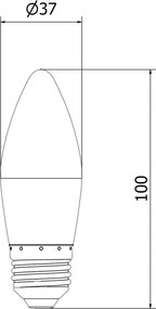 Mexen Nova, LED žiarovka E27, C37, 5W, Neutrálna - 4000K, 525 lm - L102-E27-0540-01