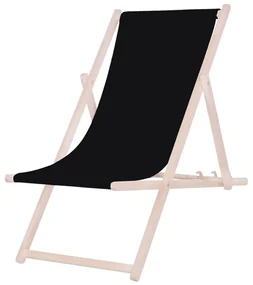 Platinet Záhradné ležadlo čierna/buk PL0503
