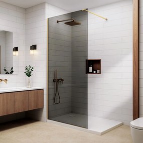 Walk-in Gold sprchová stena, s dymovým sklom 120, 200cm, 8mm