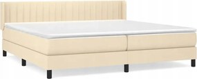 vidaXL Kontinentálna posteľ s matracom, krémová, tkanina, 200 x 200 cm
