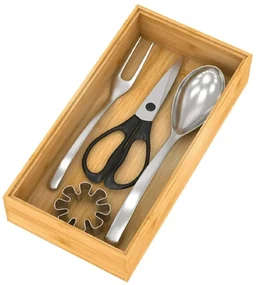 Organizér do zásuvky do kuchyne aj kúpeľne, príborník BAMBOOZ (30x15x7)