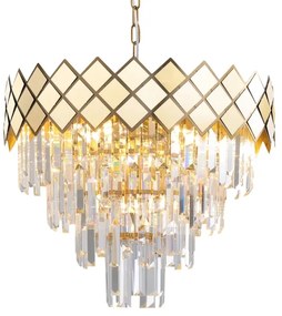 Luster na reťazi CARISMA 9xE14/40W/230V zlatá