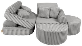 MeowBaby® Churros detská pohovka Max, Moon Dust Grey