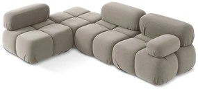 Béžová zamatová modulárna rohová pohovka (ľavý roh) Lokua – Makamii