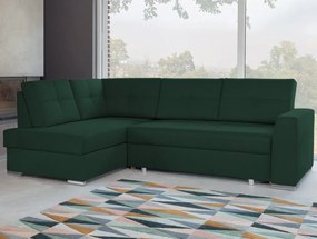Rohová sedacia súprava Stilo, zelená látka, ľavý roh