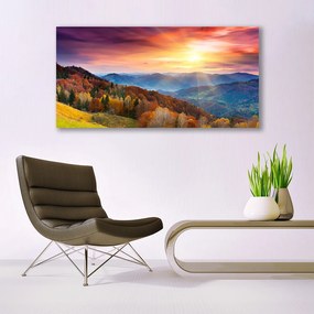 Obraz plexi Hora les slnko krajina 120x60 cm