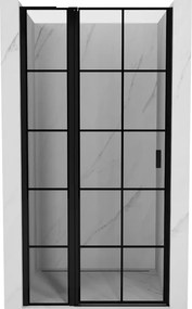 Mexen, Mexen Mist L ľavé otočné sprchové dvere 105 cm, čierna mriežka - 8A4L-105-000-70-77-L