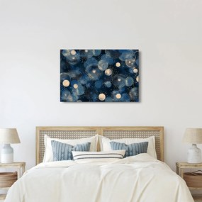 Obraz - Modro-zlaté krúžky (90x60 cm)
