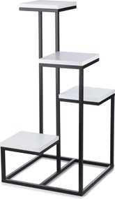 STOJAN NA KVETINÁČ KASKADA 79X40X40 CM ČIERNA/BIELA