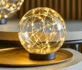 Sklenená guľa s LED, cca 15 cm