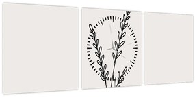 Obraz - Lúčny kvet N⁰2 (s hodinami) (90x30 cm)