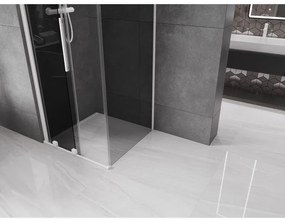 Mexen Velar, sprchový kút s posuvnými dverami 110 x 110 cm, 8mm šedé sklo, biela matná, 871-110-110-41-20