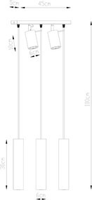 Čierne kovové závesné svietidlo Etna – Sollux