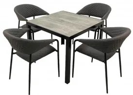 Doppler Bergamo 90x90 Melia Likatex - hliníková sedacia súprava 4+1
