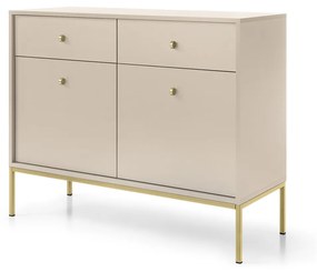 Komoda Mono II 104 cm se zásuvkami béžová/zlatá