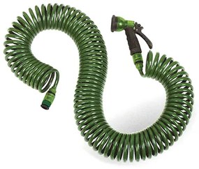 Záhradná špirálová hadica, 15 m, spojky + pištoľ | 256398