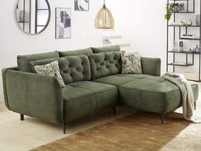 Rohová sedacia súprava Salo, zelená látka