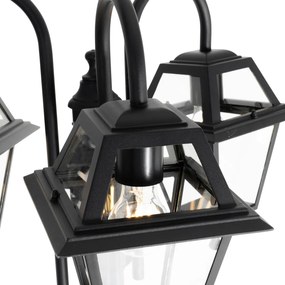 Klasická vonkajšia lampa čierna 235 cm 3-svetlo IP44 - Berta