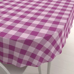 Biante Bavlnený oválny obrus Olivia OL-021 Fialová kocka veľká 140x220 cm