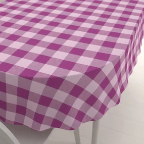 Biante Bavlnený oválny obrus Olivia OL-021 Fialová kocka veľká 50x100 cm