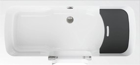 Vaňa s dvierkami Polimat OVI 160x75 ĽAVÁ s bielym čelným krycím panelom + vaňový sifón automat s prepadom VABPS-ZU 70
