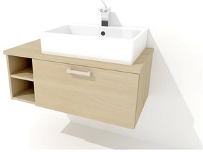 Nabytekmorava Závesná kúpeľňová skrinka pod umývadlo K42 farba korpusu: Agát, farba dvierok: Bielé lamino
