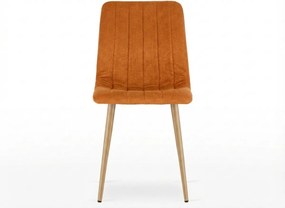 Terakotová zamatová stolička LAVA