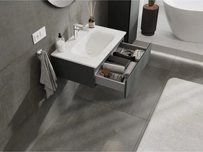 Mexen Orio, kúpeľňová skrinka 70 cm s umývadlom Vela, 1 zásuvka, grafitová matná/biela matná, 91A10-07023-1-BF66-W23M01