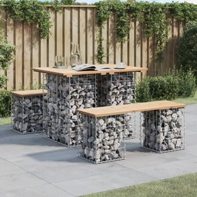 Záhradná lavička gabiónový dizajn 100x70x72 cm masívna borovica 834362