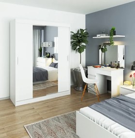 Šatníková skriňa s posuvnými dverami 150 cm CLP biela