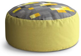 Taburet Circle Blocks 2, žltá / sivá