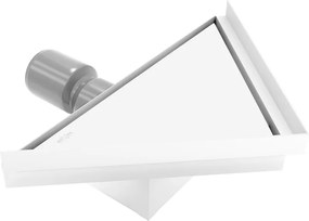 Mexen Flat, rohový sprchový žľab 20 x 20 cm, biela, 1210320