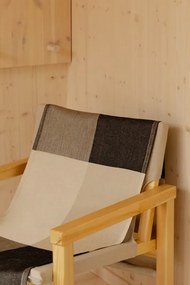 Podložka do sauny Saaristo 48x150, ľan-čierno-biela