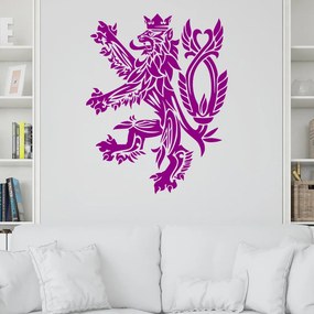 Veselá Stena Samolepka Český lev Farba: fialová, Veľkosť: 100 x 78 cm