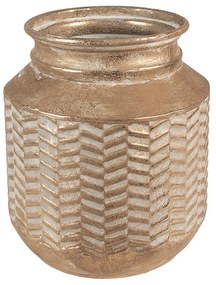 Zlatá antik dekoratívna plechová váza - Ø21*23 cmm