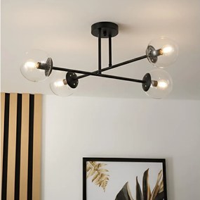 Brilagi - Prisadený luster MALIVA 4xE14/15W/230V čierna/číra