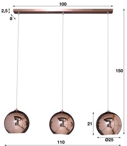 Luster 81-28 3L Globe Cooper - PRODUKT JE SKLADOM - 2Ks  - Komfort-nábytok