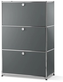 Kovový regál »CN3« s 3 výklopnými priehradkami, sivý