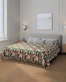 Prehoz na posteľ 220x260 cm farba produktu zelená látka zapletaná, vzorované