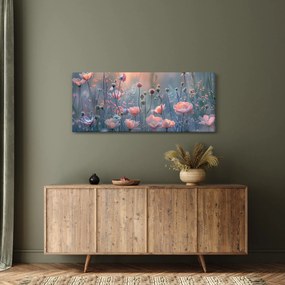 Obraz - Kvety v pastelových farbách (120x50 cm)