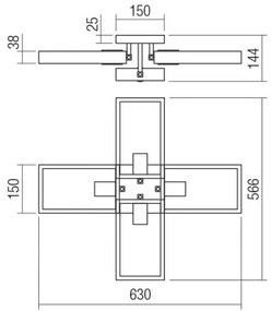 Redo 01-1969 - Stropné svietidlo TIMBER 4xE27/42W/230V