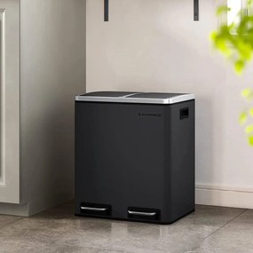 Vzduchotesný recyklačný odpadkový kôš 30 L, čierny