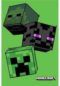 Zelená fleecová detská deka 100x150 cm Minecraft "The Mobs" – Jerry Fabrics