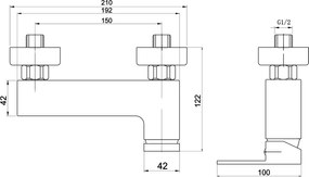 Novaservis Nobless EDGE Sprchová batéria bez príslušenstva 150 mm spodné pripojenie, chróm, 36061/1,0