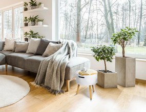 ModernHome Okrúhly konferenčný stolík s úložným priestorom